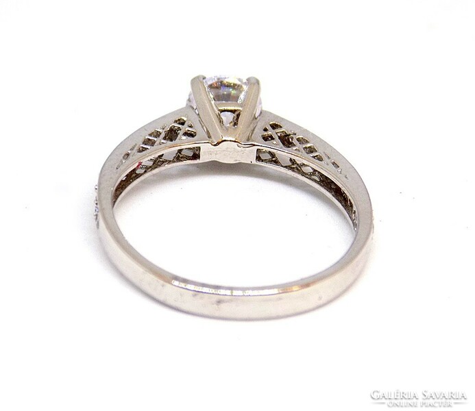 Stone white gold ring (zal-au108111)