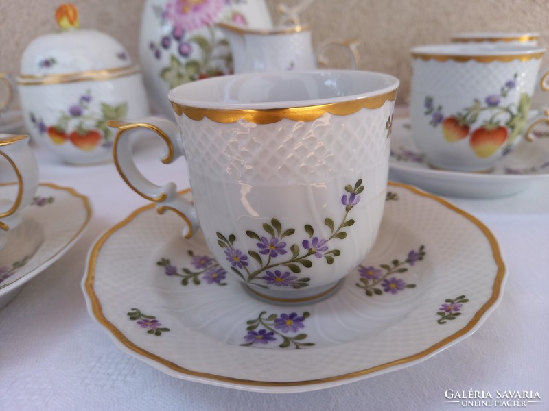 Ravenhouse, hand-painted and gilded sophiane mocha set_coffee set_pannonia collection