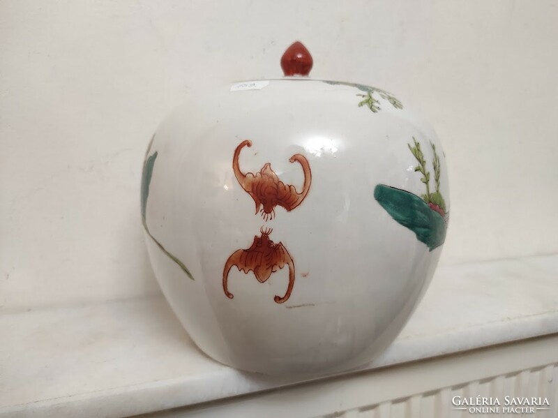 Antique Chinese Porcelain Egg Shaped Multicolored Colorful Lid Urn Vase with Life Scene 159 5618