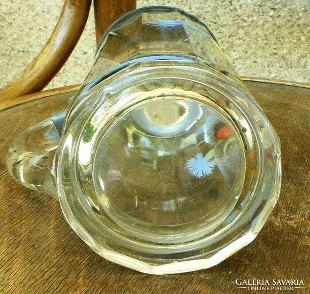 Beer mug with antique tin lid and stained glass top