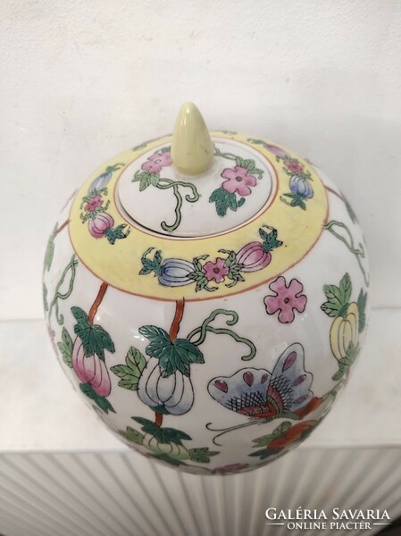 Antique Chinese porcelain covered vase with butterfly motif 193 5637
