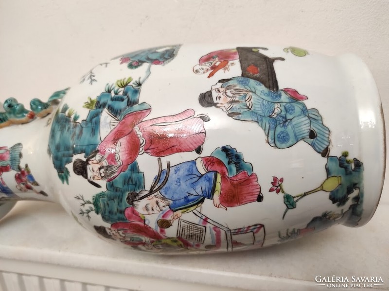 Antique Chinese porcelain large multi-shaped color vase with life picture toy depiction 161 5615