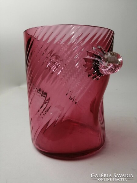 Antique pink blown glass vase