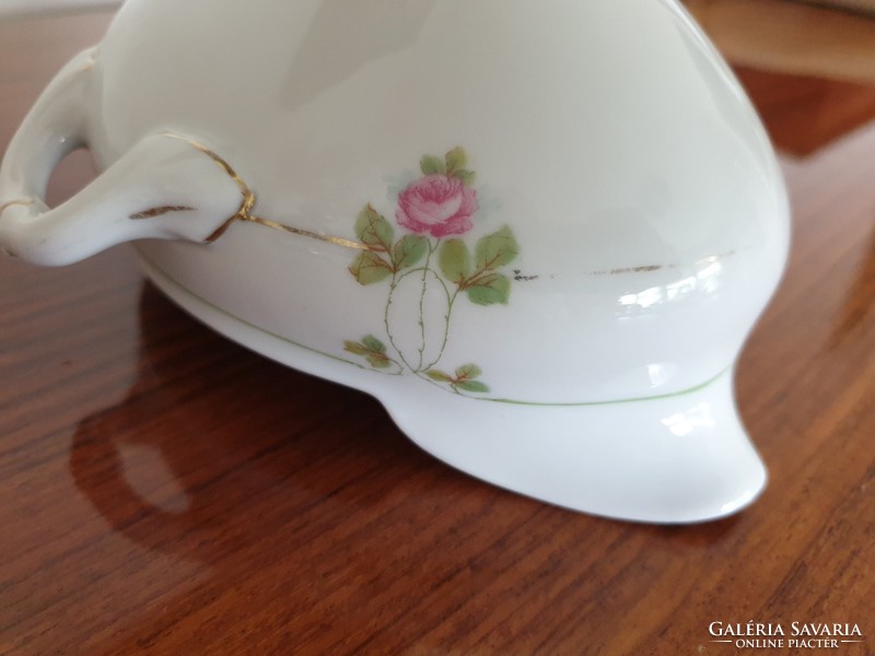 Régi vintage MZ porcelán rózsás mártásos tál szószos kínáló