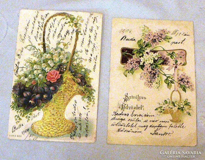 Embossed antique postcard