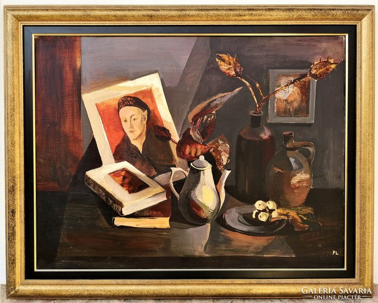 László Paizs (1935 -) still life c. Picture gallery painting 96x76cm with original guarantee !.