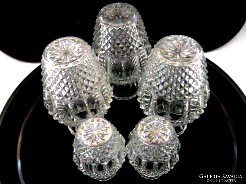 7 db Oberglas gyémánt mintás kristály  váza csomag vagy külön egyeztetve