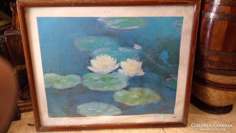 Monet - Vizililiomok nyomat 40 x 50 cm
