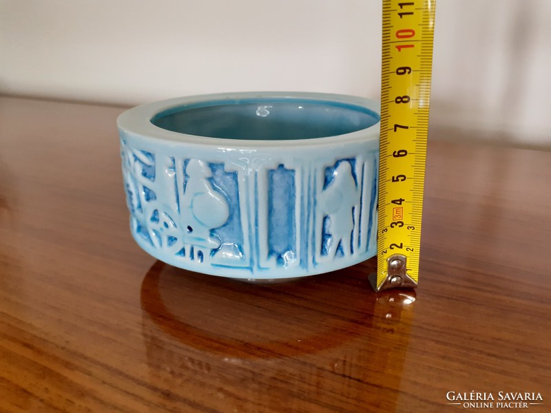 Old retro zsolnay porcelain small bowl with blue decorative bowl