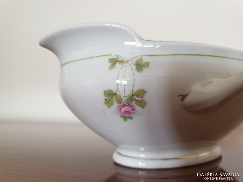 Régi vintage MZ porcelán rózsás mártásos tál szószos kínáló