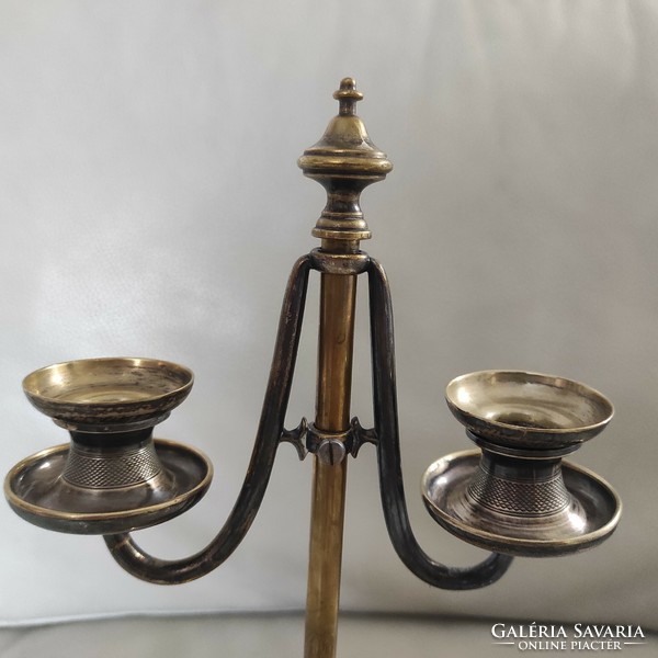 Antik különleges asztali lámpa -gyertyatarto,àllitható magasság.Szecesszió ritkaság
