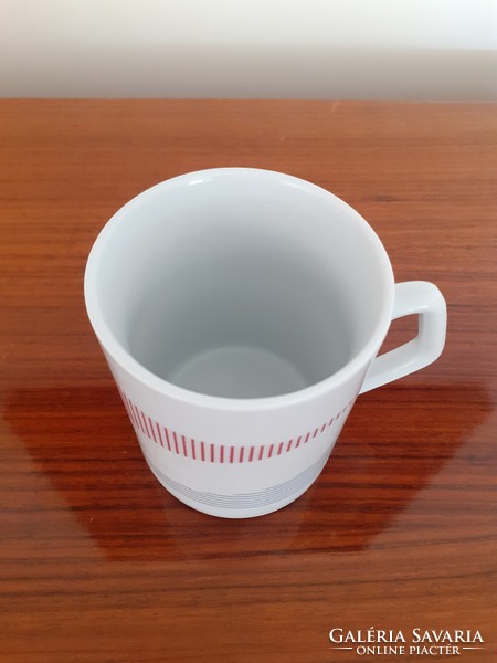 Régi Zsolnay porcelán bögre retro csíkos teás csésze