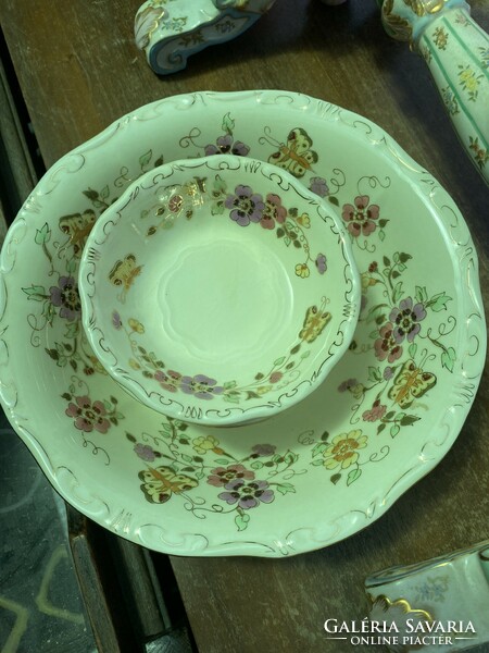 Zsolnay butterfly pattern porcelain compote set