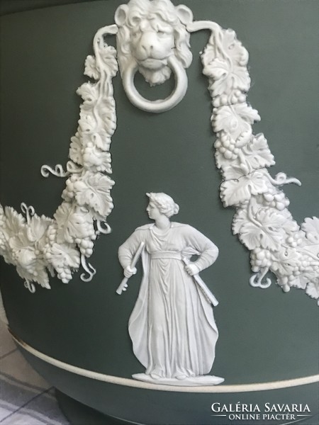Antik Wedgwood porcelán kaspó hatalmas méretben, 24 cm magas