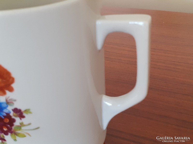Old zsolnay porcelain mug with floral tea cup