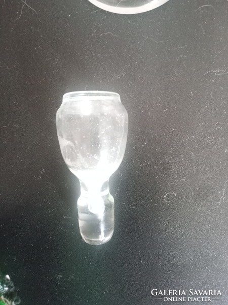Meseszép hibátlan kézi csiszolású szecessziós likőrös palack eredeti dugójával
