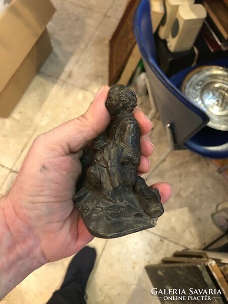 XIX. Century bronze statue, depiction of a tailor, 12 cm tall