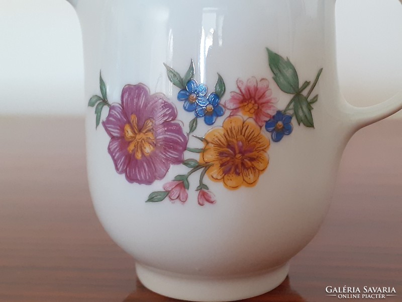 Retro Alföldi porcelán virágos kis tejkiöntő tejszínes 1 db