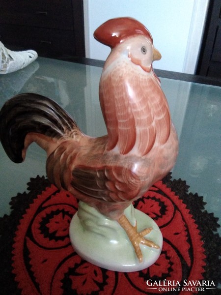 Old Aquincum porcelain rooster with beautiful hand painting!