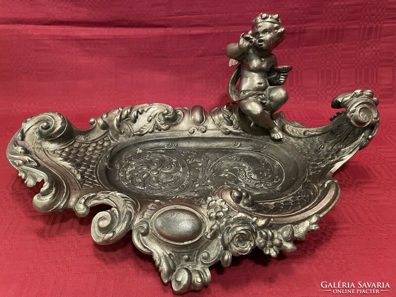 Old neo-rococo figural serving bowl