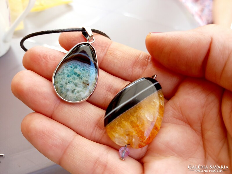 Botswana agate pendants