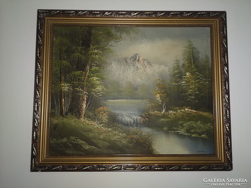 Austrian painter: Weber, mountain region ii. Oil, canvas. With frame.
