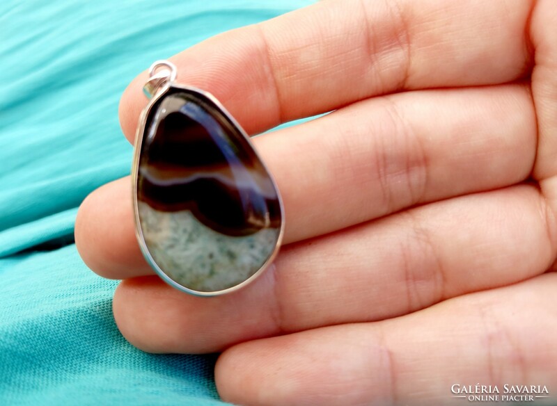 Pendants decorated with 925 silver and cat's eye and Botswana agates