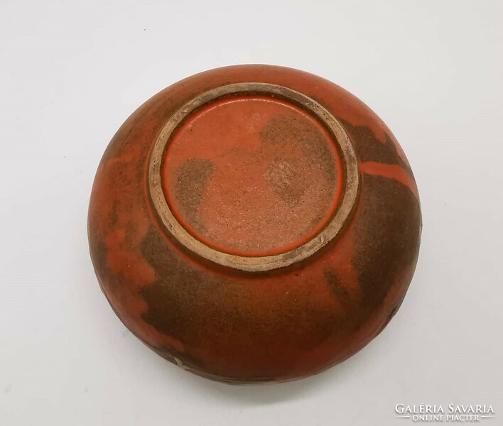 Retro vase, ufo ikebana, Hungarian applied art ceramics, 15 cm