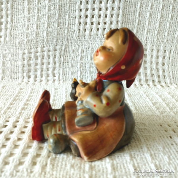Antik Hummel / Goebel porcelán figura - Boldog időtöltés (Happy pastime)