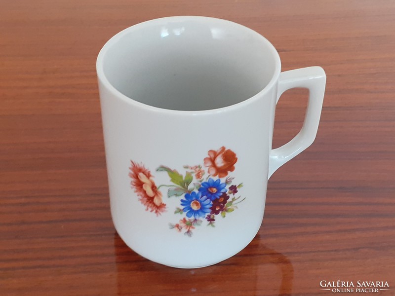 Old zsolnay porcelain mug with floral tea cup