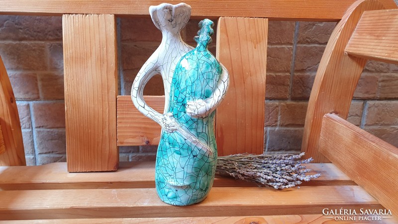 A gorka-style cracked wooden vase