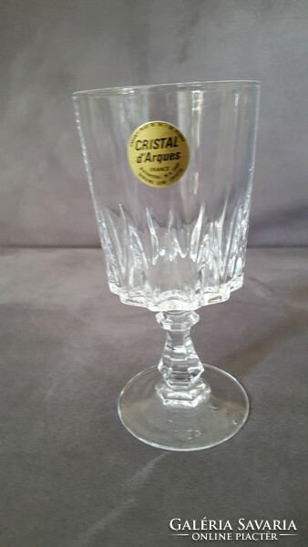 Beautiful French louvre d'argues stemmed lead crystal glass set, in box