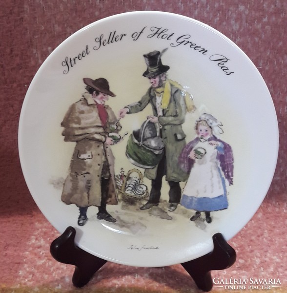 Biedermeier scenic, viable English porcelain decorative plate 4. (M2673)