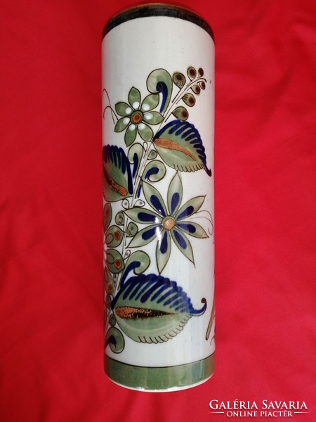 Mexikói, henger alakú, kerámia váza. "EL PALOMAR"