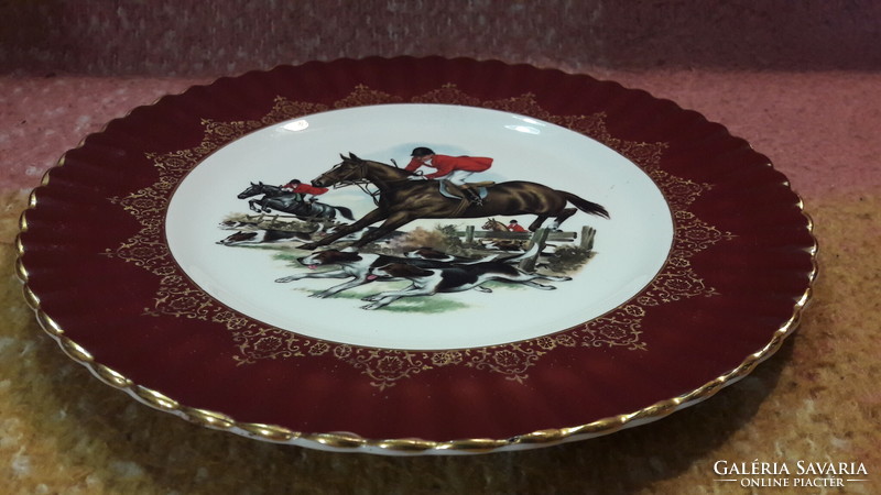 Horse beagles hunter decorative plate, large porcelain bowl (m2666)