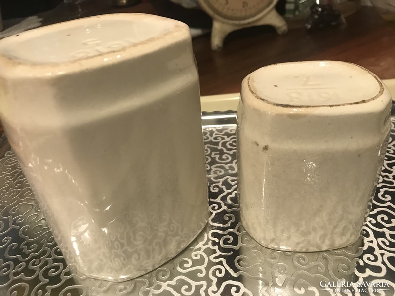 Antique earthenware spice holders