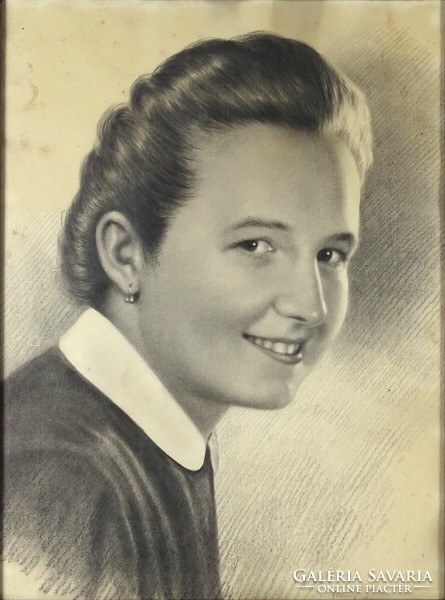 1J340 Révay Gy. : Fiatal női portré 1952