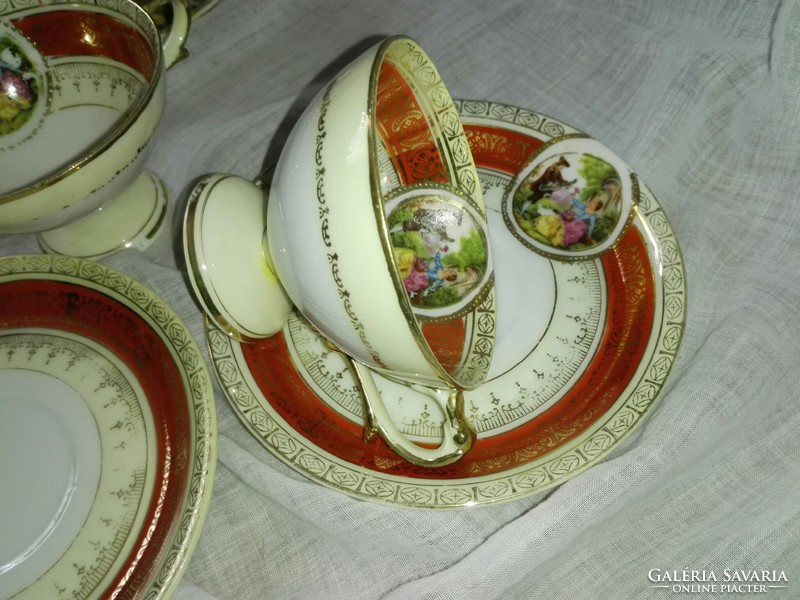Japanese coffee porcelain set decorated with gold and painting ...