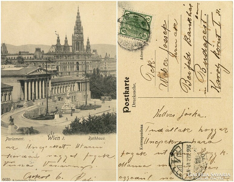 Old postcard - Vienna parliament