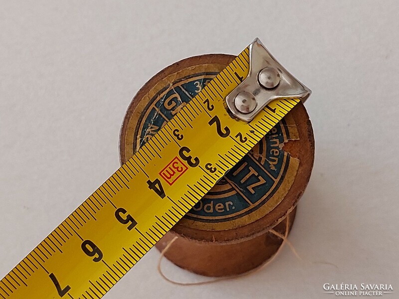 Thread spool with old label, large wooden spool, 1 pc