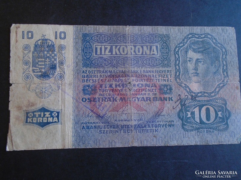 17 87  - Tíz korona  1915 /1919 -es   magyar  felülbélyegzés