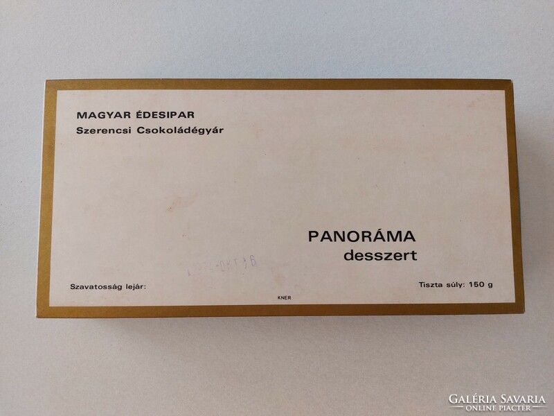 Old candy box 1974 panorama dessert Hungarian confectionery industry Szerencs chocolate factory