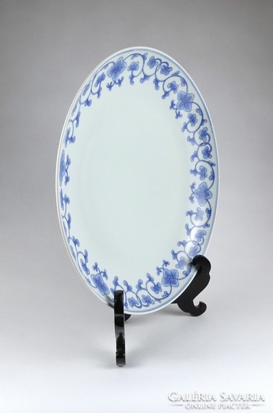 1J446 Hatalmas kék-fehér keleti Jingdezhen porcelán tál tányér 33 cm