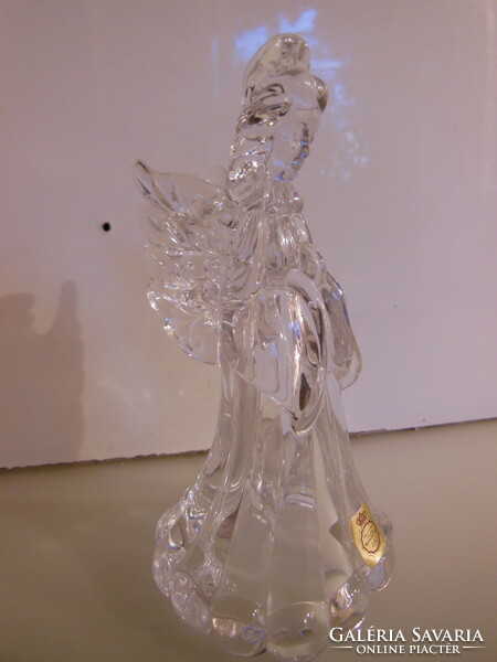 Candle holder - new - 68 dkg - crystal - marked - angel - 19 x 9 cm - German