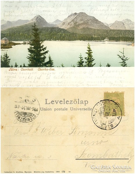 Régi képeslap - Tátra Csorbató 1905
