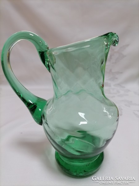 Green glass small jug