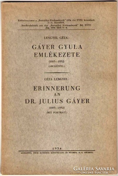 Polish Geza: the memory of Gyula Gáyer, 1934