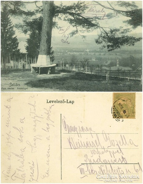Régi képeslap - Szliács 1905