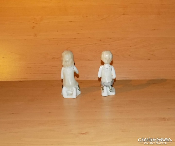 Orosz Verbilki porcelán kislány kisfiú figura pár könyvtámasz 12 cm (po-3)