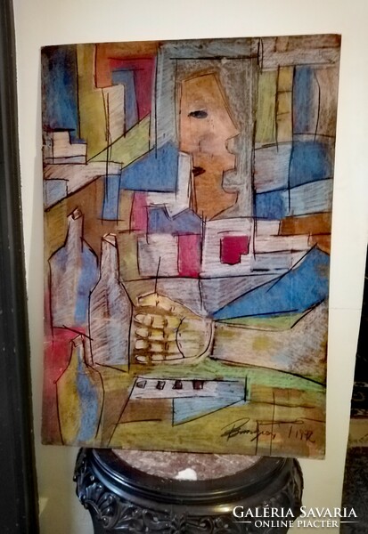 Cubist painting iv. 90 X 64 cm